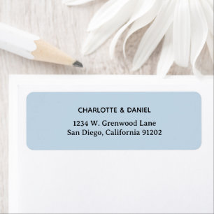 Elegant Black and Blue Minimalist Address Return Address Label