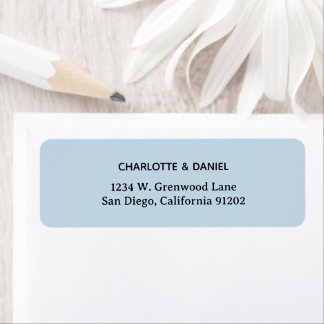 Elegant Black and Blue Minimalist Address Return Address Label