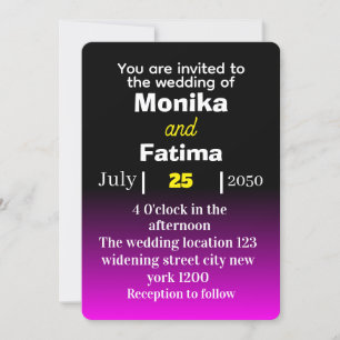 Elegant Black and Blue Wedding Invitation 