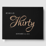 Elegant Black and Gold 30th Birthday Guest Book<br><div class="desc">This 30th birthday guest book design is very elegant thanks to the striking golden script lettering against the classic black background. You can personalise the cover by adding the birthday girl's name and the date of her party. Our custom guest books are a wonderful way for friends and loved ones...</div>
