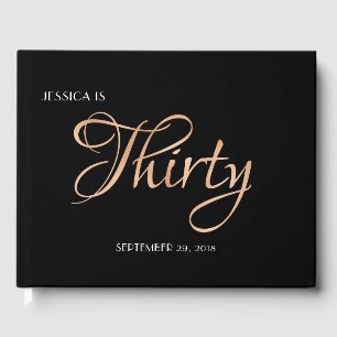Elegant Black and Gold 30th Birthday Guest Book