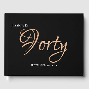 Elegant Black and Gold 40th Birthday Guest Book