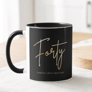 Elegant Black and Gold 40th Birthday Party Mug