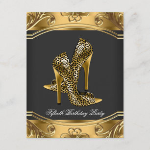 Elegant Black and Gold 50th Birthday Party Invitation