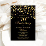 Elegant Black And Gold 70th Wedding Anniversary Invitation<br><div class="desc">Celebrate the rare and extraordinary milestone of seventy years of love and commitment with our Opulent Platinum Wedding Anniversary Invitation – a true testament to a lifetime of cherished memories and unyielding devotion. Exuding opulence and grace, this invitation is adorned with a regal platinum background accented by shimmering gold embellishments...</div>