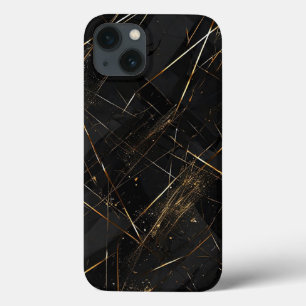Elegant Black and Gold Abstract Background iPhone 13 Case