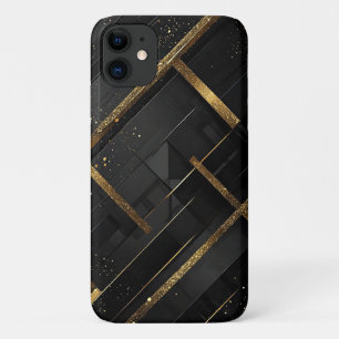 Elegant Black and Gold Abstract Background iPhone 11 Case