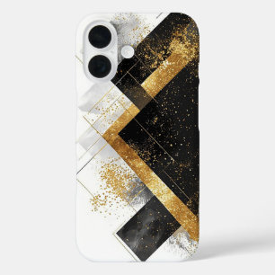 Elegant Black and Gold Abstract Background iPhone 16 Case