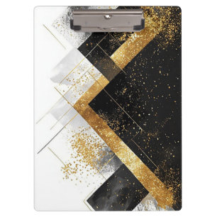 Elegant Black and Gold Abstract Background Clipboard