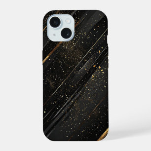 Elegant Black and Gold Abstract Background iPhone 15 Case