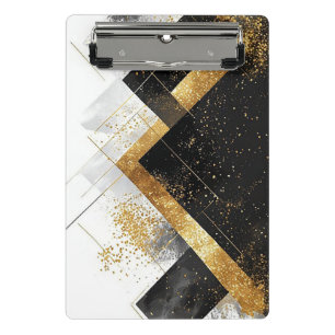 Elegant Black and Gold Abstract Background Mini Clipboard