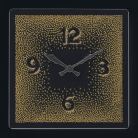 Elegant black and gold Art  Deco Square Wall Clock<br><div class="desc">Great clock design. You will love it like others. Be free to use this design for other product or to customise and add your text. Follow me for more. Thank you. Have a nice day.</div>