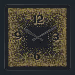 Elegant black and gold Art  Deco Square Wall Clock<br><div class="desc">Great clock design. You will love it like others. Be free to use this design for other product or to customise and add your text. Follow me for more. Thank you. Have a nice day.</div>