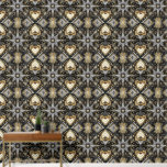 Elegant Black and Gold Art Deco Star Pattern  Wallpaper<br><div class="desc">Bold large scale retro black and white gold and cream elegant art deco star pattern. Removable peel and stick wallpaper is perfect for apartments, rentals, and short term housing. Peel and stick wallpaper lets you upgrade your small space home decor and personalise your rental home with your unique design aesthetic...</div>