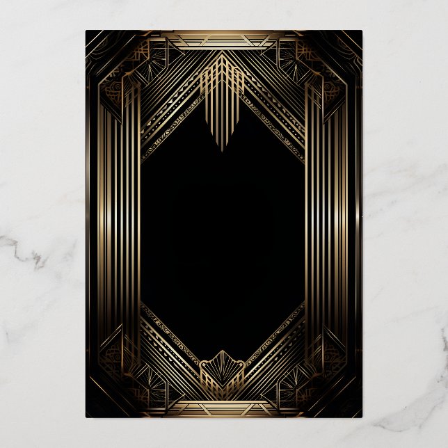 Elegant Black and Gold Art Deco  Wedding (Front)