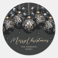 Elegant black and gold baubles luxury Christmas