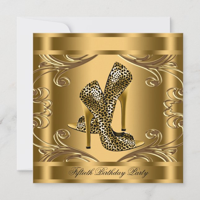 Elegant Black and Gold Birthday Party Invitation (Front)