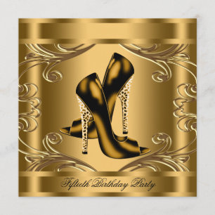 Elegant Black and Gold Birthday Party Invitation