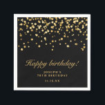 Elegant Black And Gold Birthday Party  Napkin<br><div class="desc">Elegant Black And Gold Birthday Party Napkins</div>