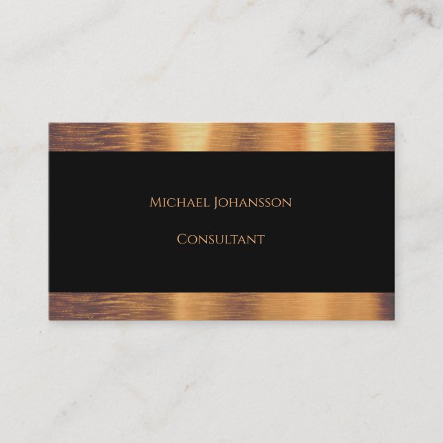 Elegant black and gold  business card (Front)