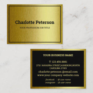 Elegant Black and Gold Business Card