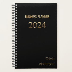 Elegant Black and Gold Business Planner 2024