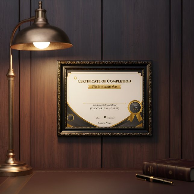Elegant Black and Gold Certificate of Completion P (Creator Uploaded)