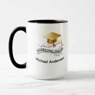 Elegant Black and Gold Class of 2026 Graduation Mug