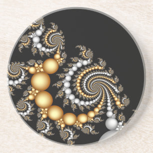 Elegant Black and Gold Coaster