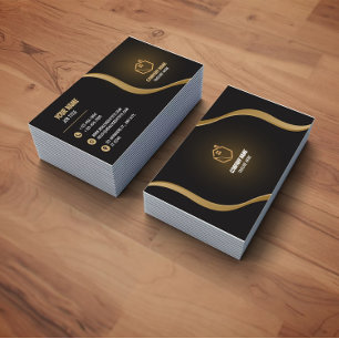Elegant Black and Gold Corporate Business Card