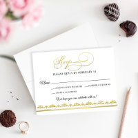 Elegant Black and Gold Damask Wedding