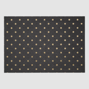 Elegant Black and Gold Foil Polka Dots Pattern Tissue Paper