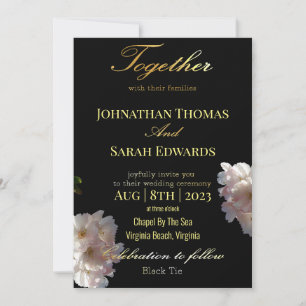 Elegant Black And Gold Formal Wedding Invitation