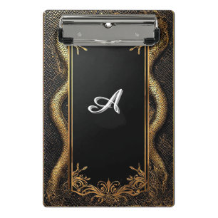 Elegant Black and Gold Frame Mini Clipboard