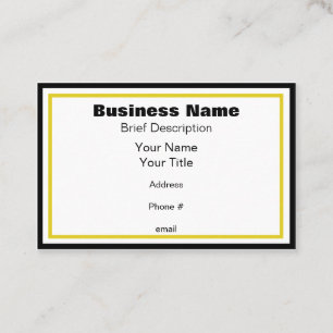 Elegant Black and Gold Frames Generic Business Card