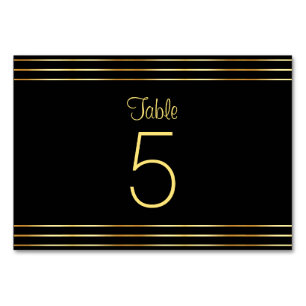 Elegant Black And Gold Glamourous Template Modern Table Number