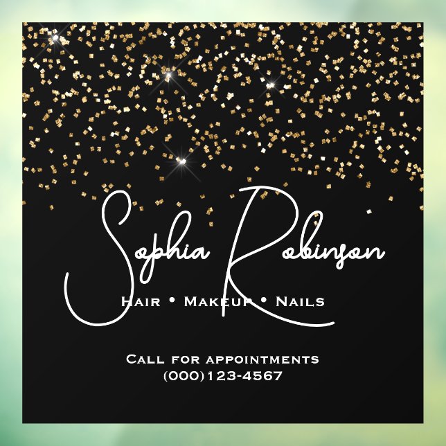 Elegant Black and Gold Glitter Salon Business (Sheet 3)