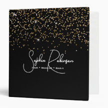 Elegant Black and Gold Glitter Salon Business
