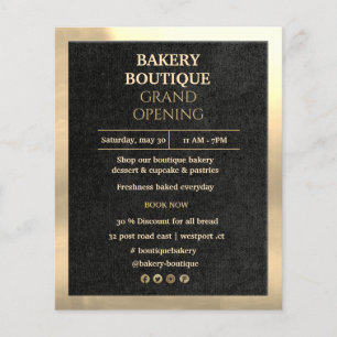 Elegant Black And Gold Grand Opening Flyer