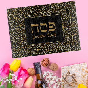 Elegant Black and Gold Hebrew Passover  Cutting Board