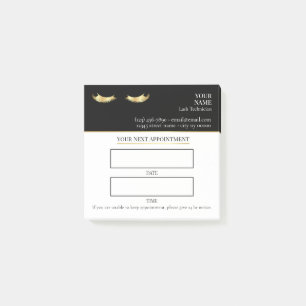 Elegant black and gold Lash appointment Post-it Notes