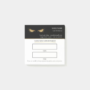 Elegant black and gold Lash appointment Post-it Notes