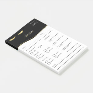 Elegant black and gold Lash Client  Post-it® Notes