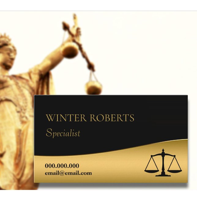 Elegant black and gold legal professional business card (Creator Uploaded)