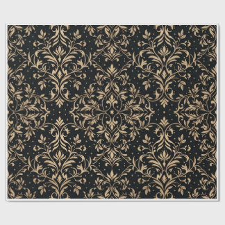 Elegant Black and Gold Luxury Arabesque Gift Wrapp Wrapping Paper