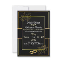 Elegant Black and Gold Luxury Floral Wedding