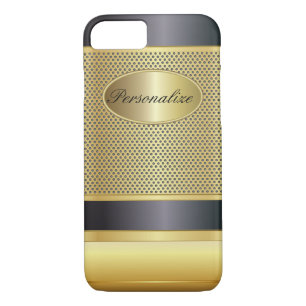 Elegant Black and Gold Metal Design iPhone 8/7 Case