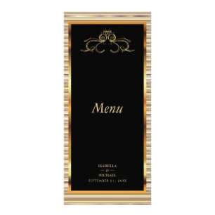 Elegant Black and Gold Metallic - Menu