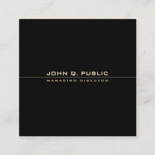 Elegant Black And Gold Modern Charming Template Square Business Card