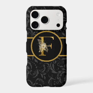 Elegant Black and Gold Monogram Letter "F"